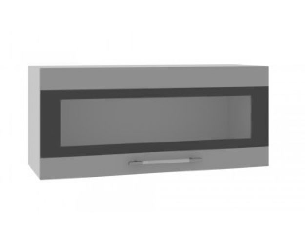 Ройс ПГСФ 800 Шкаф верхний горизонтальный со стеклом с фотопечатью (Графит софт/корпус Серый)
