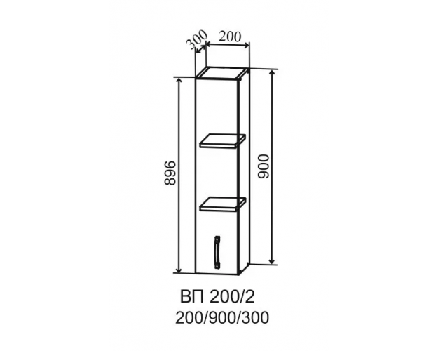 Шкаф верхний Скала ВП 200 (Гранит Оникс/Серый/правый/высокий)