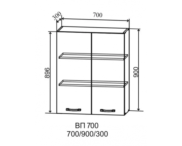 Скала ВП 700 Шкаф верхний высокий (Гранит Оникс/корпус Серый)