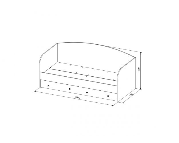 Кровать с ящиками ДКД 2000.1 Лавис (Белый софт/Грей софт/корпус Белый)