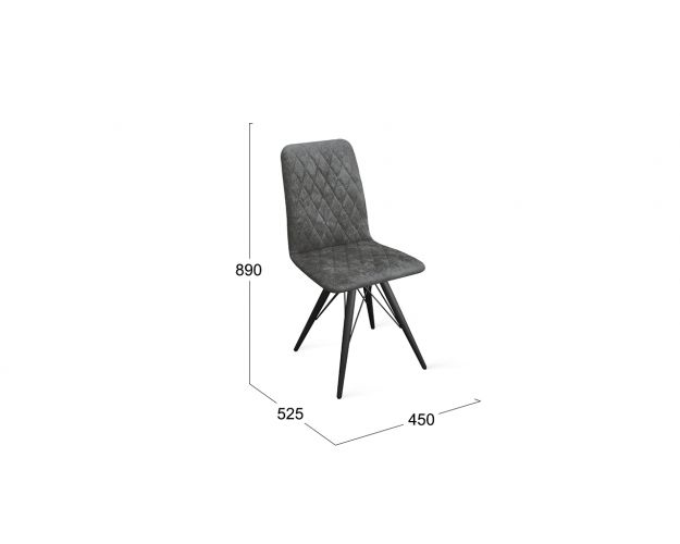 Стул «Стенли» К3 Черный муар/Микровелюр Wellmart Graphite