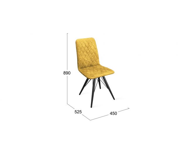 Стул «Стенли» К3 Черный муар/Микровелюр Wellmart Yellow