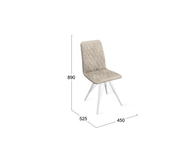 Стул «Стенли» К3 Белый/Микровелюр Wellmart Dark Beige
