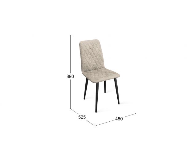 Стул «Стенли» К1С Черный муар/Микровелюр Wellmart Dark Beige