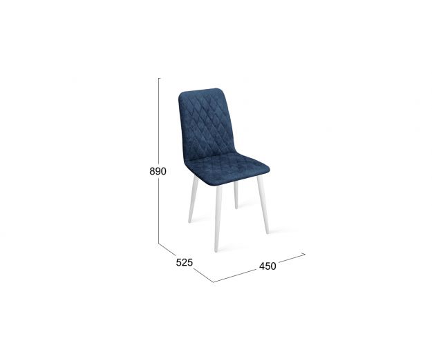 Стул «Стенли» К1С Белый/Микровелюр Wellmart Blue