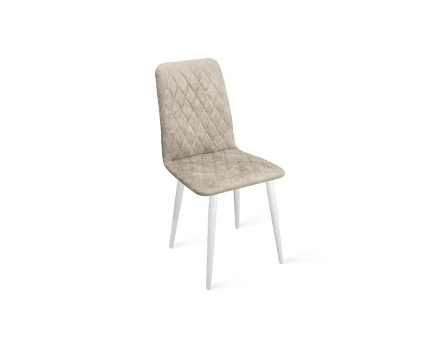 Стул «Стенли» К1С Белый/Микровелюр Wellmart Dark Beige